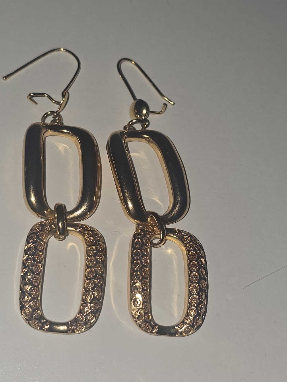 22kgp Dubai Jewelry Gold Linked Drop Earrings - Brand Unspecified
